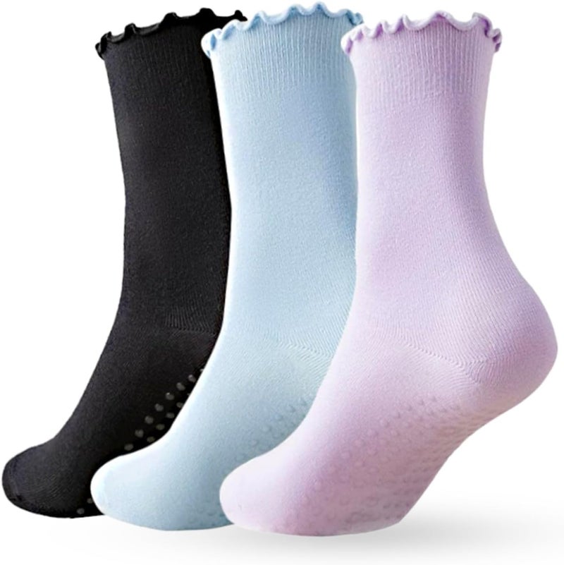 Soxbang 3/6 Pairs Cute Pilates Socks with Grips,Yoga Socks Barre Sock Non Slip Grip Embroidery for Barre Ballet Workout - Image 1